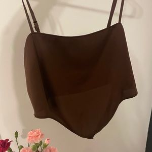 Brown Bandeau Cropped Top